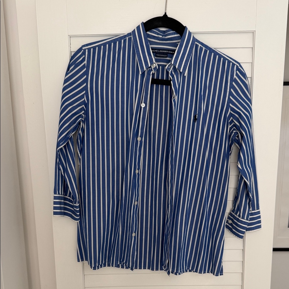 Polo Ralph Lauren Blue and White Striped Shirt